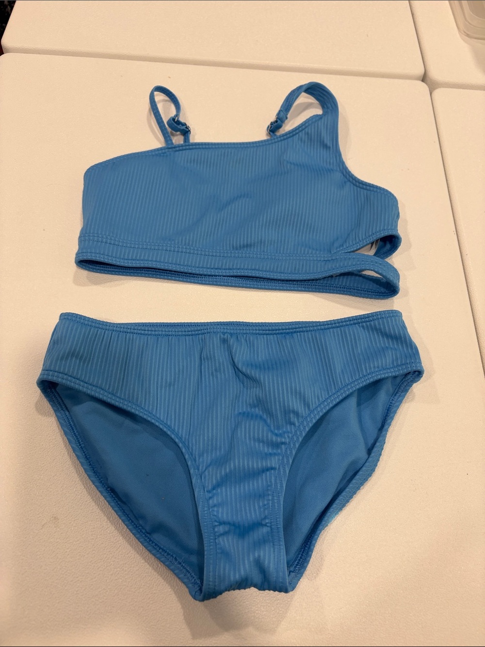 abercrombie kids Blue Ribbed Two-Piece Swim Set